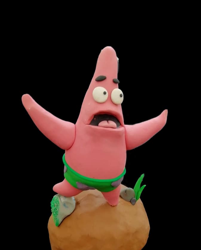 Éponge-personnage en pâte à modeler